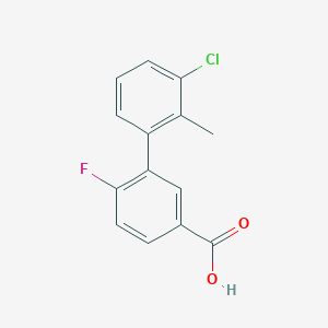 molecular formula C14H10ClFO2 B6403138 3-(3-Chloro-2-methylphenyl)-4-fluorobenzoic acid CAS No. 1261901-33-0