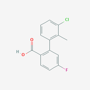 molecular formula C14H10ClFO2 B6403148 2-(3-Chloro-2-methylphenyl)-4-fluorobenzoic acid CAS No. 1262009-35-7