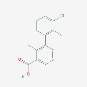 molecular formula C15H13ClO2 B6403151 3-(3-Chloro-2-methylphenyl)-2-methylbenzoic acid, 95% CAS No. 1261969-99-6