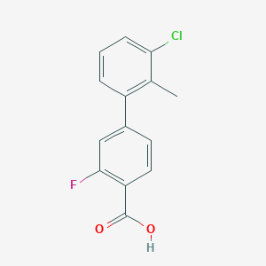 molecular formula C14H10ClFO2 B6403157 4-(3-Chloro-2-methylphenyl)-2-fluorobenzoic acid CAS No. 1261910-90-0