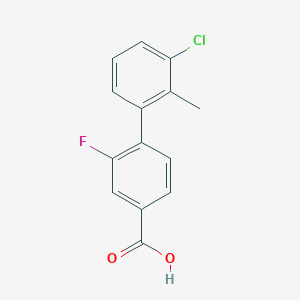 molecular formula C14H10ClFO2 B6403164 4-(3-Chloro-2-methylphenyl)-3-fluorobenzoic acid, 95% CAS No. 1261970-03-9