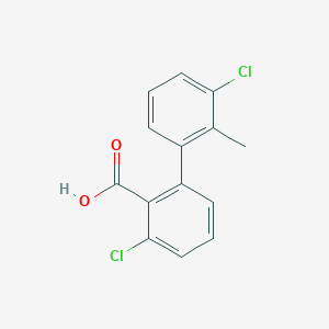 molecular formula C14H10Cl2O2 B6403191 6-Chloro-2-(3-chloro-2-methylphenyl)benzoic acid, 95% CAS No. 1261965-35-8