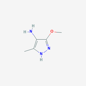 molecular formula C5H9N3O B064032 3-methoxy-5-methyl-1H-pyrazol-4-amine CAS No. 173682-30-9