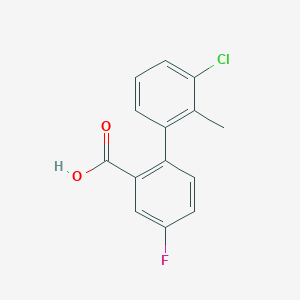 molecular formula C14H10ClFO2 B6403201 2-(3-Chloro-2-methylphenyl)-5-fluorobenzoic acid, 95% CAS No. 1261953-48-3