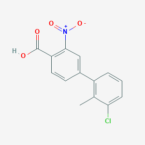 molecular formula C14H10ClNO4 B6403239 4-(3-Chloro-2-methylphenyl)-2-nitrobenzoic acid, 95% CAS No. 1261970-13-1