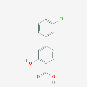 molecular formula C14H11ClO3 B6403282 4-(3-Chloro-4-methylphenyl)-2-hydroxybenzoic acid CAS No. 1261901-45-4