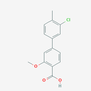 molecular formula C15H13ClO3 B6403305 4-(3-Chloro-4-methylphenyl)-2-methoxybenzoic acid CAS No. 1261892-22-1