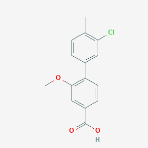 molecular formula C15H13ClO3 B6403309 4-(3-Chloro-4-methylphenyl)-3-methoxybenzoic acid, 95% CAS No. 1261932-28-8