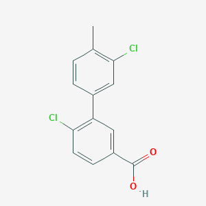 molecular formula C14H10Cl2O2 B6403358 4-Chloro-3-(3-chloro-4-methylphenyl)benzoic acid CAS No. 1261979-56-9