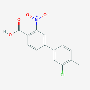 molecular formula C14H10ClNO4 B6403365 4-(3-Chloro-4-methylphenyl)-2-nitrobenzoic acid CAS No. 1261979-62-7