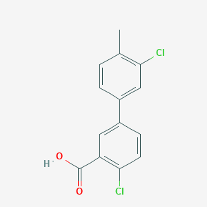 molecular formula C14H10Cl2O2 B6403374 2-Chloro-5-(3-chloro-4-methylphenyl)benzoic acid, 95% CAS No. 1261928-92-0