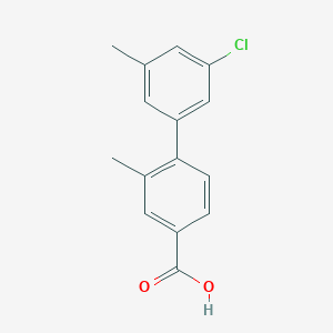 molecular formula C15H13ClO2 B6403379 4-(3-Chloro-5-methylphenyl)-3-methylbenzoic acid, 95% CAS No. 1261929-16-1