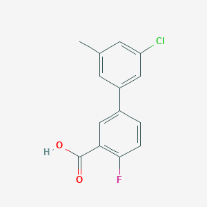 molecular formula C14H10ClFO2 B6403438 5-(3-Chloro-5-methylphenyl)-2-fluorobenzoic acid, 95% CAS No. 1261968-02-8