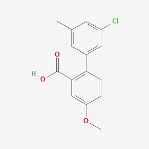 molecular formula C15H13ClO3 B6403467 2-(3-Chloro-5-methylphenyl)-5-methoxybenzoic acid, 95% CAS No. 1261892-23-2