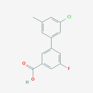 3-(3-Chloro-5-methylphenyl)-5-fluorobenzoic acid, 95%