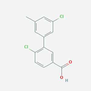 molecular formula C14H10Cl2O2 B6403499 4-Chloro-3-(3-chloro-5-methylphenyl)benzoic acid CAS No. 1261933-41-8