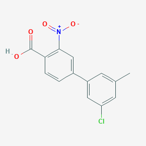 molecular formula C14H10ClNO4 B6403508 4-(3-Chloro-5-methylphenyl)-2-nitrobenzoic acid, 95% CAS No. 1261929-41-2