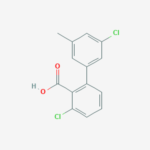 molecular formula C14H10Cl2O2 B6403522 6-Chloro-2-(3-chloro-5-methylphenyl)benzoic acid, 95% CAS No. 1261970-14-2