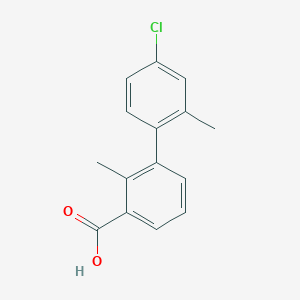 molecular formula C15H13ClO2 B6403536 3-(4-Chloro-2-methylphenyl)-2-methylbenzoic acid, 95% CAS No. 1261968-10-8