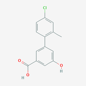 molecular formula C14H11ClO3 B6403547 3-(4-Chloro-2-methylphenyl)-5-hydroxybenzoic acid, 95% CAS No. 1262009-82-4