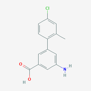 molecular formula C14H12ClNO2 B6403548 3-Amino-5-(4-chloro-2-methylphenyl)benzoic acid, 95% CAS No. 1261929-68-3