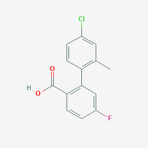 molecular formula C14H10ClFO2 B6403567 2-(4-Chloro-2-methylphenyl)-4-fluorobenzoic acid, 95% CAS No. 1261976-34-4