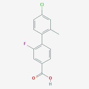 molecular formula C14H10ClFO2 B6403575 4-(4-Chloro-2-methylphenyl)-3-fluorobenzoic acid CAS No. 1261945-96-3