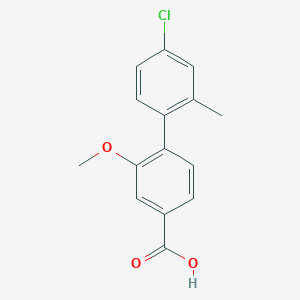 molecular formula C15H13ClO3 B6403586 4-(4-Chloro-2-methylphenyl)-3-methoxybenzoic acid, 95% CAS No. 1261958-87-5