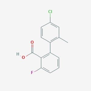 molecular formula C14H10ClFO2 B6403598 2-(4-Chloro-2-methylphenyl)-6-fluorobenzoic acid CAS No. 1261892-24-3