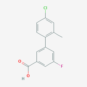 molecular formula C14H10ClFO2 B6403609 3-(4-Chloro-2-methylphenyl)-5-fluorobenzoic acid, 95% CAS No. 1261987-10-3