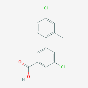 molecular formula C14H10Cl2O2 B6403620 5-Chloro-3-(4-chloro-2-methylphenyl)benzoic acid, 95% CAS No. 1261901-90-9