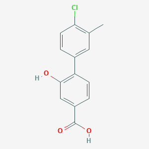 molecular formula C14H11ClO3 B6403659 4-(4-Chloro-3-methylphenyl)-3-hydroxybenzoic acid, 95% CAS No. 1261902-01-5