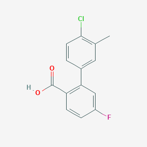 molecular formula C14H10ClFO2 B6403670 2-(4-Chloro-3-methylphenyl)-4-fluorobenzoic acid CAS No. 1261936-73-5