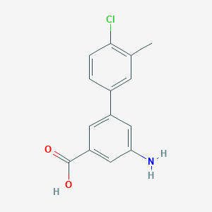 molecular formula C14H12ClNO2 B6403673 3-Amino-5-(4-chloro-3-methylphenyl)benzoic acid CAS No. 1262007-42-0