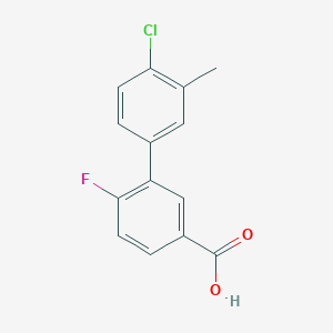 molecular formula C14H10ClFO2 B6403686 3-(4-Chloro-3-methylphenyl)-4-fluorobenzoic acid CAS No. 1261936-80-4