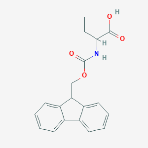molecular formula C19H19NO4 B064037 2-((((9H-Fluoren-9-yl)methoxy)carbonyl)amino)butanoic acid CAS No. 174879-28-8