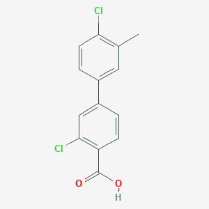 molecular formula C14H10Cl2O2 B6403715 2-Chloro-4-(4-chloro-3-methylphenyl)benzoic acid CAS No. 1261932-43-7