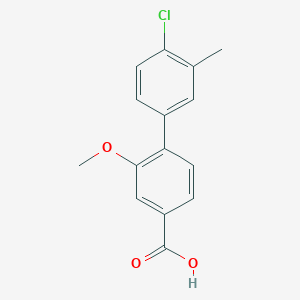 molecular formula C15H13ClO3 B6403723 4-(4-Chloro-3-methylphenyl)-3-methoxybenzoic acid CAS No. 1261920-94-8