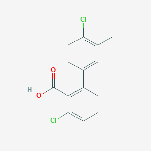 molecular formula C14H10Cl2O2 B6403757 6-Chloro-2-(4-chloro-3-methylphenyl)benzoic acid, 95% CAS No. 1262009-98-2