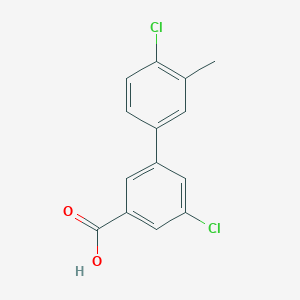 molecular formula C14H10Cl2O2 B6403788 5-Chloro-3-(4-chloro-3-methylphenyl)benzoic acid, 95% CAS No. 1261921-01-0