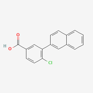 molecular formula C17H11ClO2 B6403874 4-Chloro-3-(naphthalen-2-yl)benzoic acid, 95% CAS No. 1261937-00-1