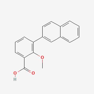 molecular formula C18H14O3 B6403876 2-Methoxy-3-(naphthalen-2-yl)benzoic acid, 95% CAS No. 1261933-62-3