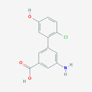 molecular formula C13H10ClNO3 B6403925 3-Amino-5-(2-chloro-5-hydroxyphenyl)benzoic acid, 95% CAS No. 1261954-24-8