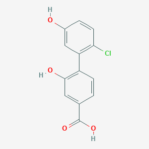 molecular formula C13H9ClO4 B6403927 4-(2-Chloro-5-hydroxyphenyl)-3-hydroxybenzoic acid, 95% CAS No. 1261946-28-4