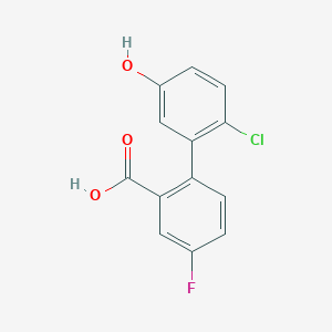 molecular formula C13H8ClFO3 B6403935 2-(2-Chloro-5-hydroxyphenyl)-5-fluorobenzoic acid, 95% CAS No. 1261988-12-8