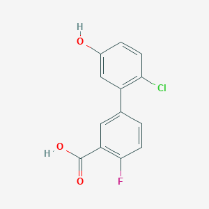 molecular formula C13H8ClFO3 B6403945 5-(2-Chloro-5-hydroxyphenyl)-2-fluorobenzoic acid CAS No. 1261979-91-2