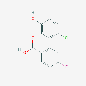 molecular formula C13H8ClFO3 B6403956 2-(2-Chloro-5-hydroxyphenyl)-4-fluorobenzoic acid CAS No. 1261933-72-5