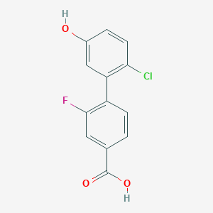 molecular formula C13H8ClFO3 B6403972 4-(2-Chloro-5-hydroxyphenyl)-3-fluorobenzoic acid, 95% CAS No. 1261908-57-9