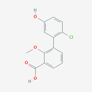 molecular formula C14H11ClO4 B6403993 3-(2-Chloro-5-hydroxyphenyl)-2-methoxybenzoic acid, 95% CAS No. 1262007-85-1