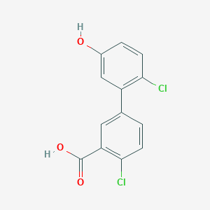 molecular formula C13H8Cl2O3 B6403995 2-Chloro-5-(2-chloro-5-hydroxyphenyl)benzoic acid, 95% CAS No. 1261946-43-3